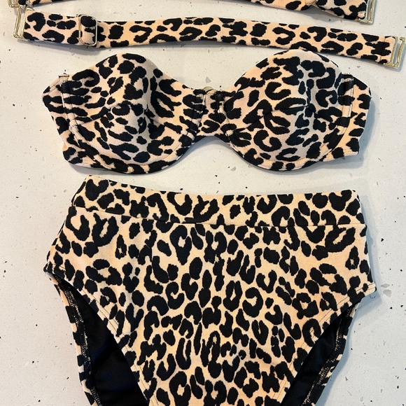 Montce Swim Leopard Balconette Top + High Waisted Bottom - Picture 7 of 8
